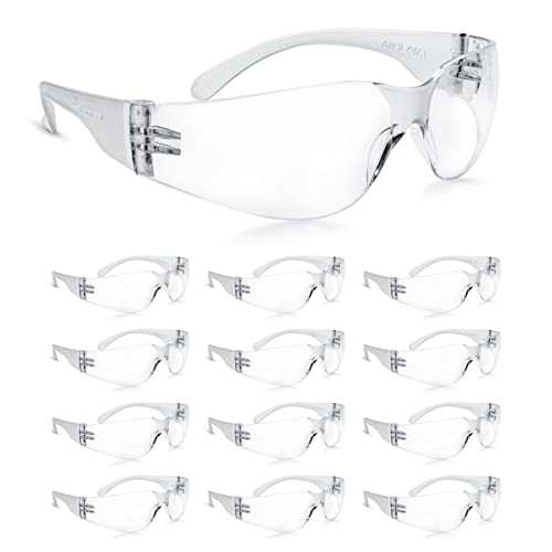 amoolo Clear Safety Glasses Bulk of 24, Protective Eyewear for Men Women, ANSI Z87.1 Impact Resistant Eye Protection for Work, Lab, Construction - Image 1
