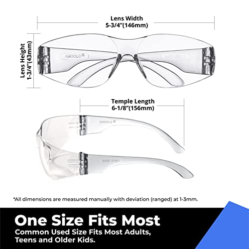 amoolo Clear Safety Glasses Bulk of 24, Protective Eyewear for Men Women, ANSI Z87.1 Impact Resistant Eye Protection for Work, Lab, Construction - Image 4