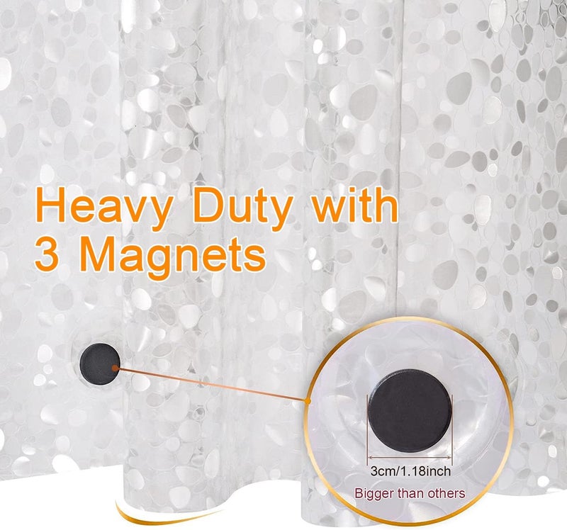 Bostofy EVA 3D Waterproof Shower Curtain Liner, Clear Extra Long Bathroom Shower Liner with Rustproof Metal Gromments and Weighted Magnet,72”width x 84”Length - Image 3