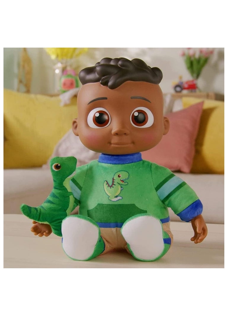 Jazwares CoComelon Official My Friend Cody with Dinosaur Plush - Plays ‘Cody’s Special Dinosaur Day’ Song Clips - Press Tummy for Music and Phrases - Toys for Preschoolers  - Image 4