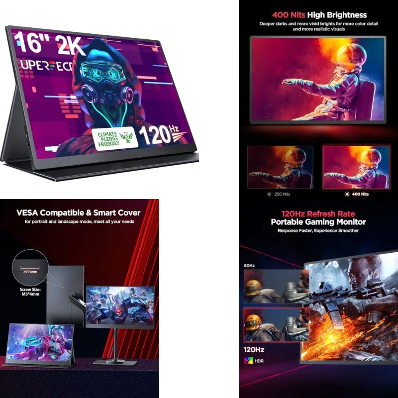 يوبرفكت Uperfect 2k Portable Gaming Monitor 16 inch
