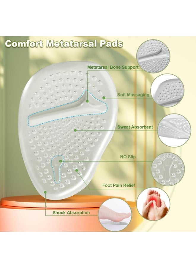 Meetion 2 Pairs Ball of Foot Cushions, Metatarsal Pads Women, Heel Inserts for Women, Non Slip Heel Pads, High Heel Cushions for Foot Pain Relief and Comfort, Foot Pads Gel Shoe Inserts, One Size Fits All  - Image 4