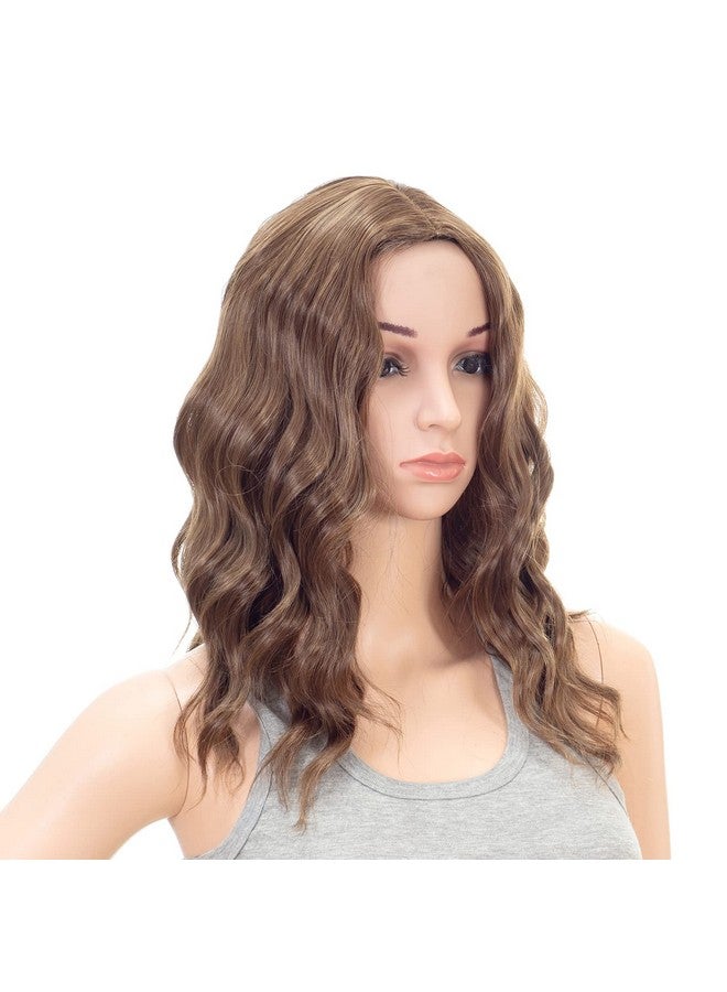 SWACC 15 Inch Short Curly Wavy Hair Wig Medium Length Synthetic Colorful Cosplay Daily Party Wig for Women with Wig Cap (Brown Auburn Mixed) - Image 2