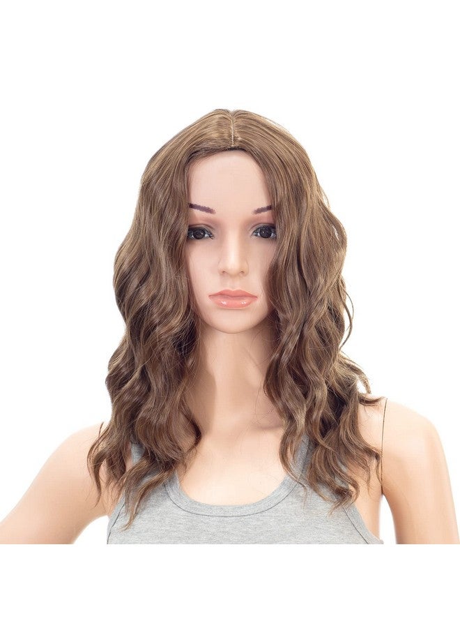 SWACC 15 Inch Short Curly Wavy Hair Wig Medium Length Synthetic Colorful Cosplay Daily Party Wig for Women with Wig Cap (Brown Auburn Mixed) - Image 3