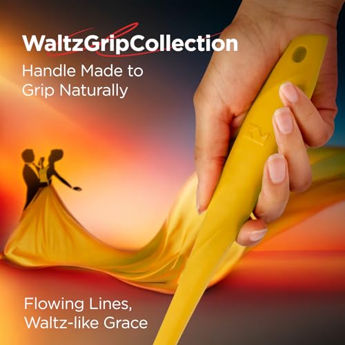 Kitchen Mama WaltzGrip Platinum Silicone Pancake Spatula Turner: Heat-Resistant, Slotted Tapered Head, Stainless Steel Core, Durable, Dishwasher-Safe, Ideal for Flipping and Wok Use (Yellow) - Image 2