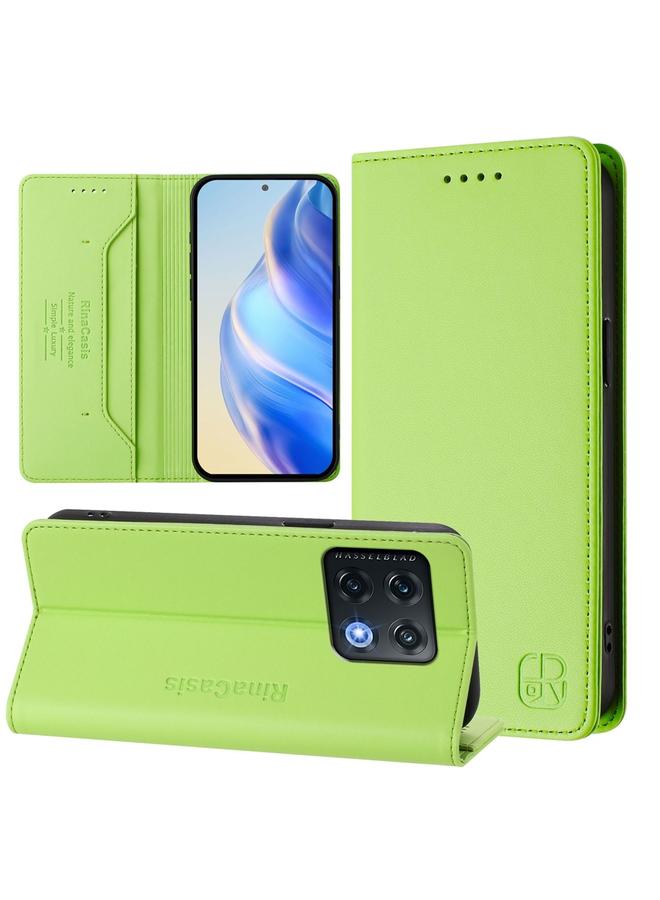 S-TOP Case For OnePlus 10 Pro RC01 Dual-Folded Magnetic Suction RFID Leather Phone Case - Image 1