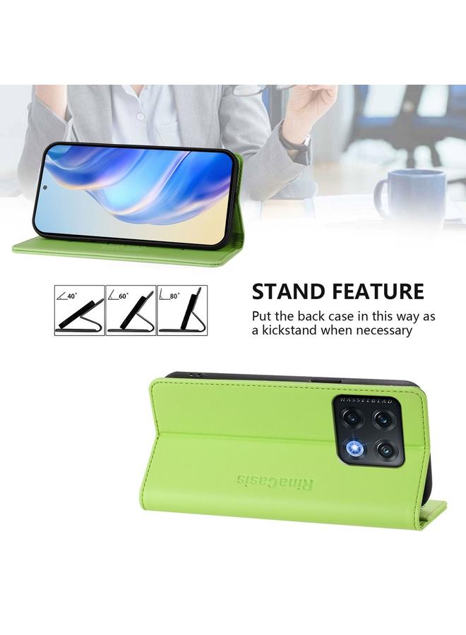 S-TOP Case For OnePlus 10 Pro RC01 Dual-Folded Magnetic Suction RFID Leather Phone Case - Image 4