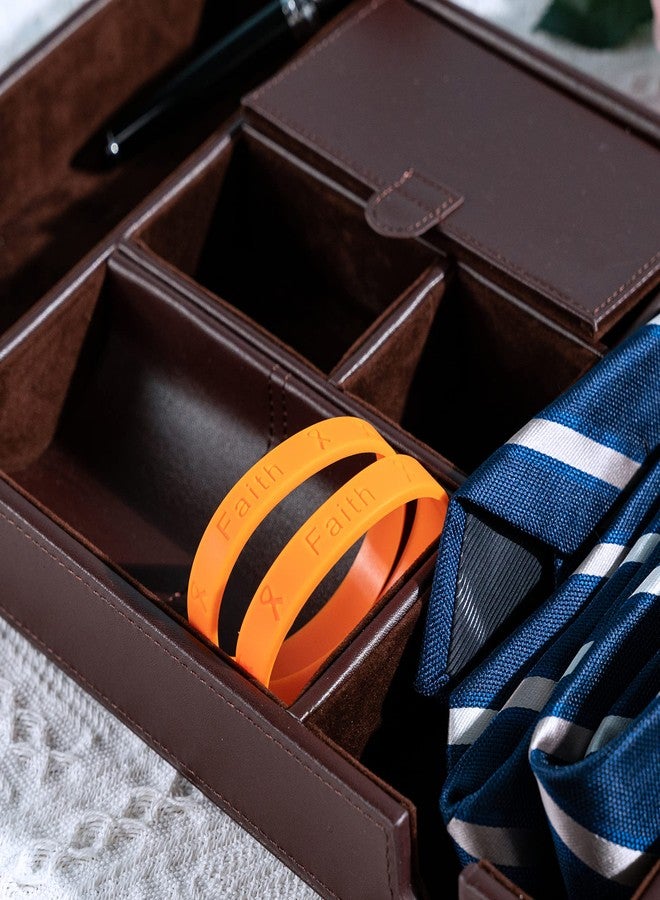 فوندريزينغ فور أ كوز مجموعة أساور سيليكون للتوعية بشريط برتقالي، أساور شريط برتقالي للتوعية بسرطان الدم، وسرطان الكلى، والتصلب المتعدد، وسرطان الجلد، سوار واحد الإصدار 5، مطاط سيليكون - Image 2