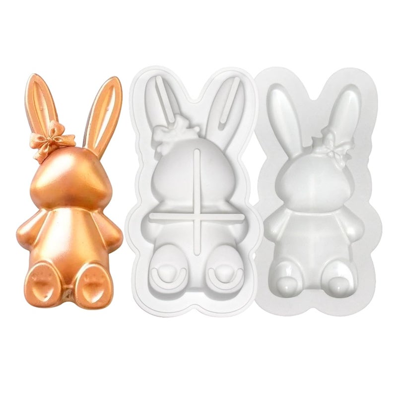 mostsom 3D Bow Bunny Silicone Candy Molds Silicone Molds for Hard Candy, Chocolate, Gummy Caramel, Ganache, Ice Cubes (Rabbit L_7x3.8x1.52inch) - Image 3