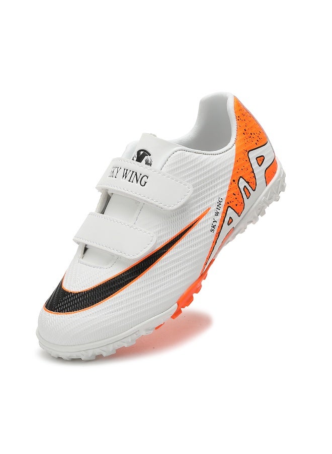 SKY WING Boys And Girls Soccer Cleats IC Or IN Sole Hook And Loop Soccer Shoes For Unisex Kid Indoor Outdoor Hook & Loop Football Shoes Suitable Little Kid And Big Kid - Image 1