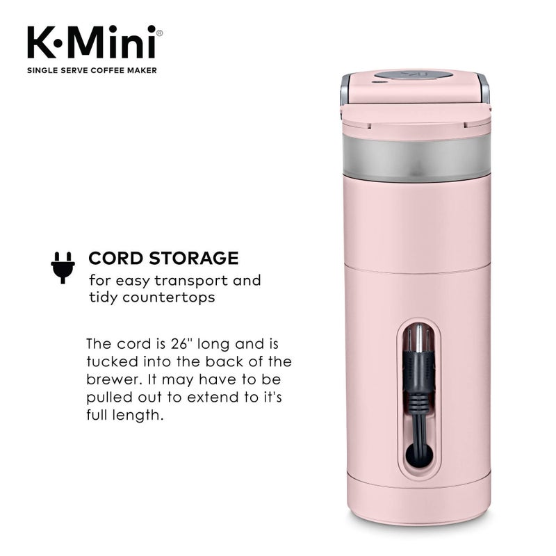 Keurig K-Mini Single Serve K-Cup Pod Coffee Maker, 6 to 12oz Brew size, with Cord Storage, Perfect for Small Spaces, Dusty Rose - Image 5