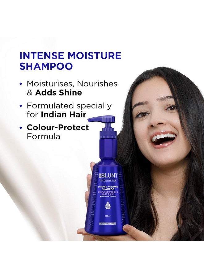 BBLUNT Intense Moisture Shampoo With Jojoba And Vitamin E For Dry & Frizzy Hair - 650 Ml - Image 3