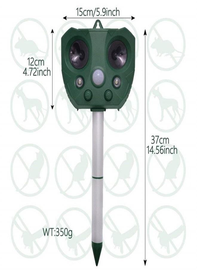 Generic - Ultrasonic Animal Repellent Solar Powered Pest Repeller with Flashing Light Waterproof Pest Repeller with Motion Sensor for Repelling Squirrels Birds Mice Cat Dog - Image 1