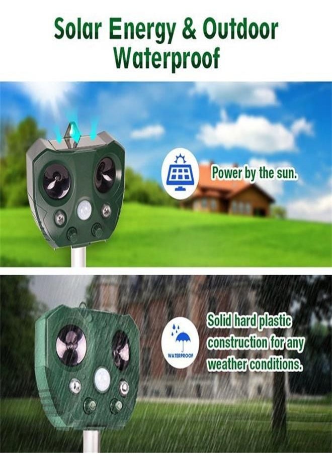 Generic - Ultrasonic Animal Repellent Solar Powered Pest Repeller with Flashing Light Waterproof Pest Repeller with Motion Sensor for Repelling Squirrels Birds Mice Cat Dog - Image 1