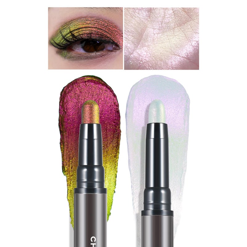 CHARMACY Multichrome 2 in 1 Cream Eyeshadow Stick Waterproof Eye Brightener Highlighter Stick Makeup High Pigmented SmudgeProof Vegan CrueltyFree 903