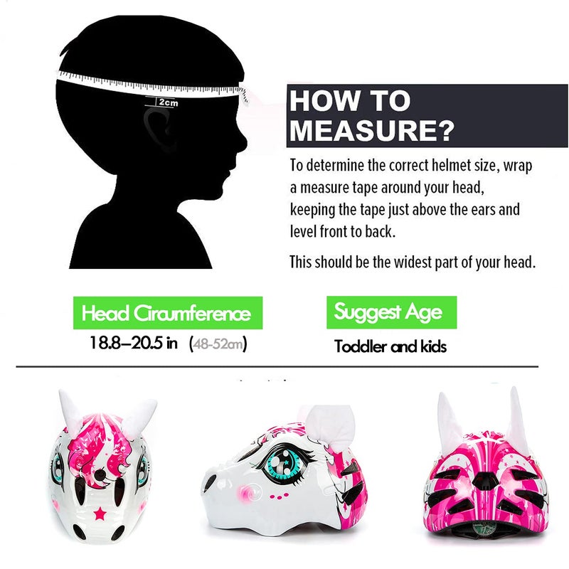 Natuway Unicorn Helmet for Toddler and Kid with Taillight 3D Unicorn 2-6 Years CPSC Certified Multi-Sport,Skateboard Skating Bike Scooter Helmet Toddler Gift Christmas - Image 5
