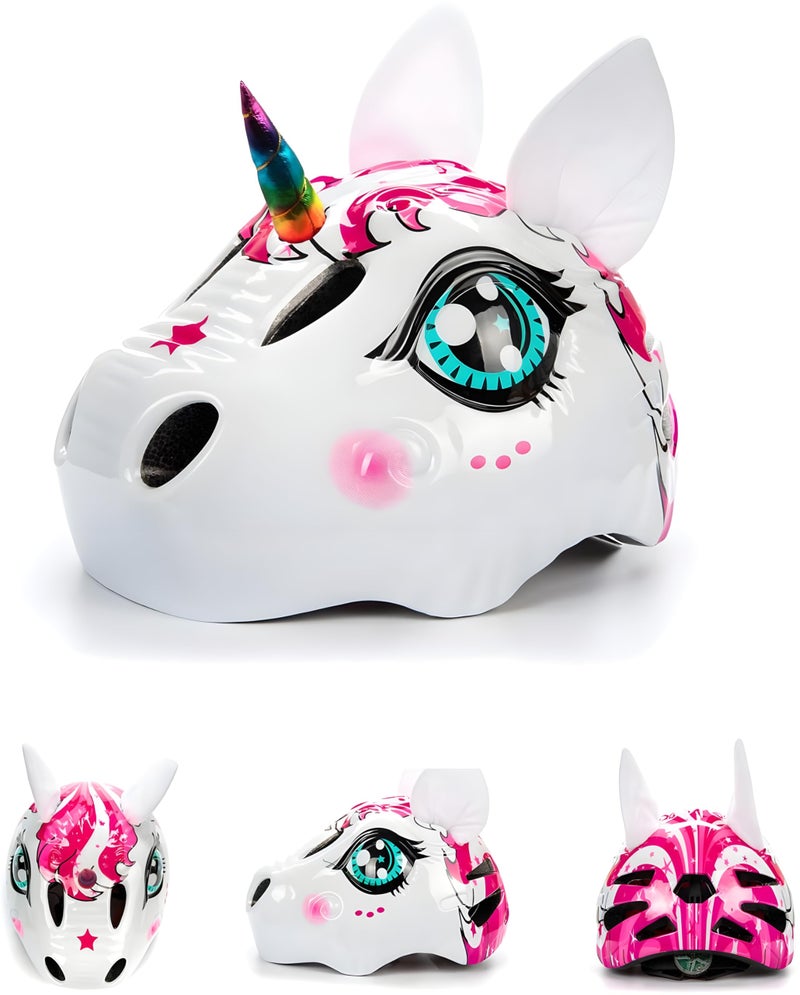 Natuway Unicorn Helmet for Toddler and Kid with Taillight 3D Unicorn 2-6 Years CPSC Certified Multi-Sport,Skateboard Skating Bike Scooter Helmet Toddler Gift Christmas - Image 3