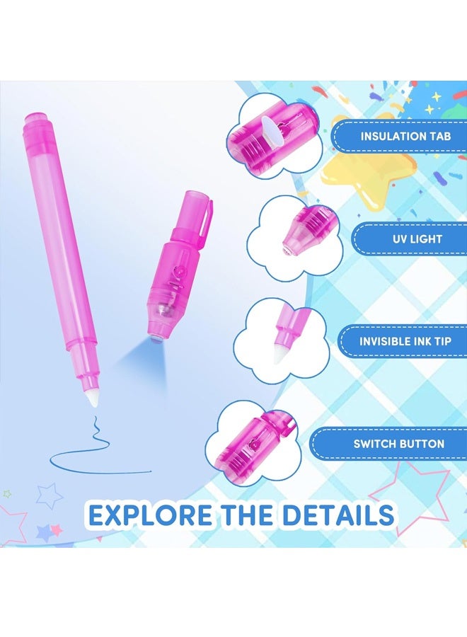 Invisible Ink Pens with UV Light, 8 PCS Magic Spy Pens for Kids with Built-in UV Light, Secret Message Writing Party Favors for Birthday Easter Halloween Christmas, Goodie Bag Stuffers Toys - Image 2