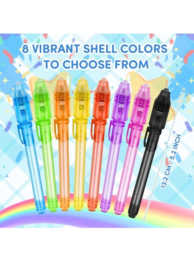 Invisible Ink Pens with UV Light, 8 PCS Magic Spy Pens for Kids with Built-in UV Light, Secret Message Writing Party Favors for Birthday Easter Halloween Christmas, Goodie Bag Stuffers Toys - Image 3