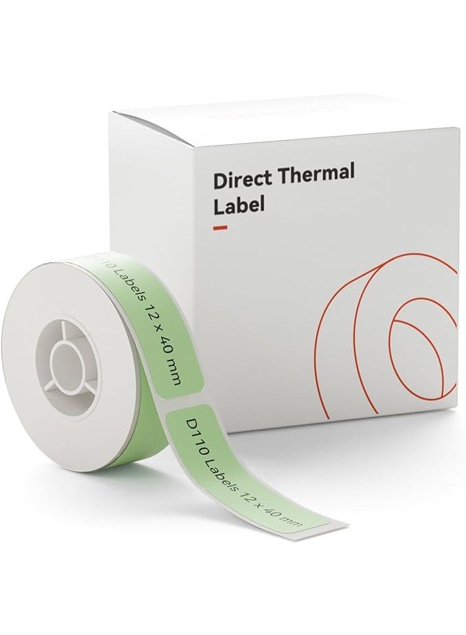 NIIMBOT Thermal Label Tape 0.47" x 1.57" (12*40mm) | 160 Self-Adhesive Labels for D11/D110/D101 - Green - Image 1