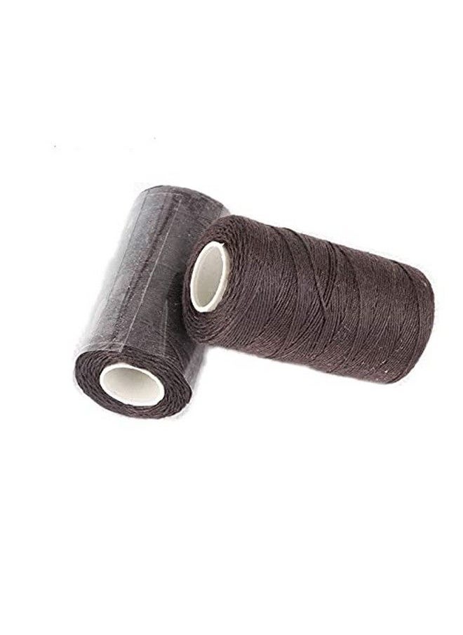Funyn - 3 Rolls Hair Weaving Thread Cotton Sewing Thread Making Wig Clips In Hair Extension Hair Salon Weft Thick Black Brown Beige Thread With 3 Curved Needles (Mixture Colors) - Image 1