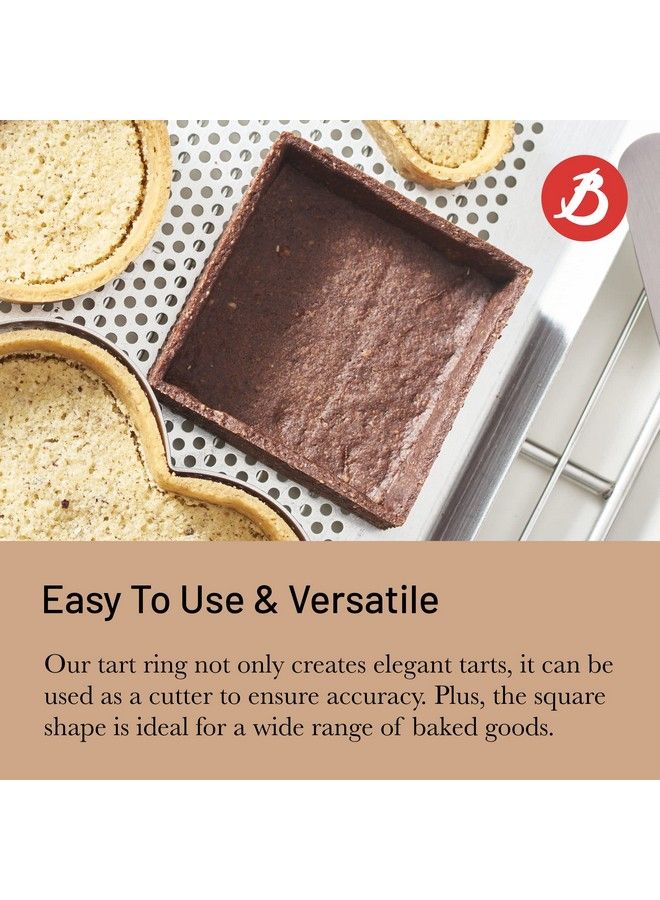 De Buyer Perforated Square Tart Ring L: 6” X H: 0.8” Perfect For Baking Beautifully Crisp Tarts Easy To Use & Clean Made In France - Image 5