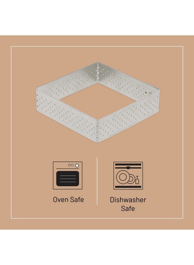 De Buyer Perforated Square Tart Ring L: 6” X H: 0.8” Perfect For Baking Beautifully Crisp Tarts Easy To Use & Clean Made In France - Image 4