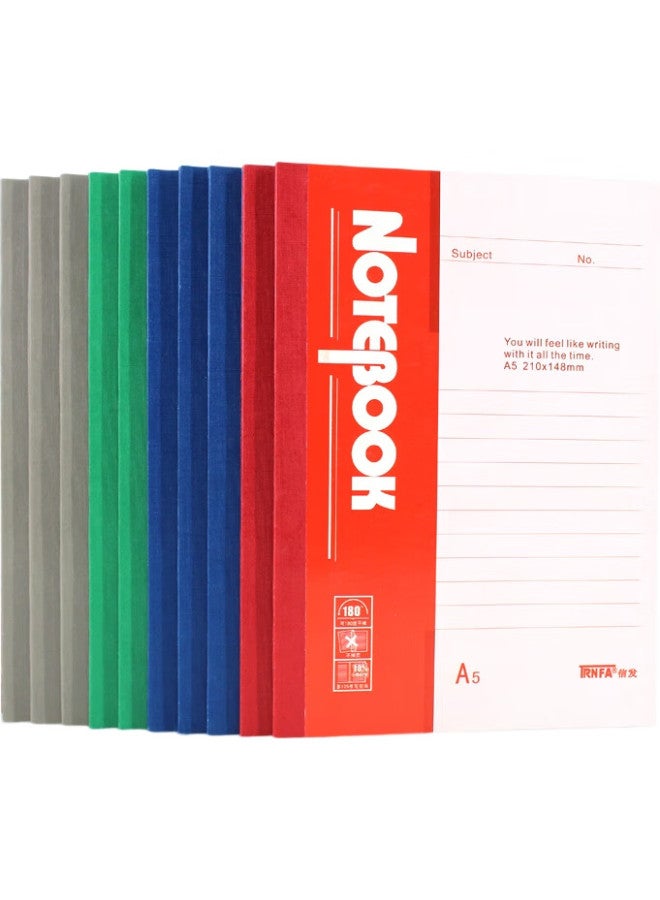 Trnfa Xianfa Trnfa Tn-A540Ps, 10 Mixed-Color Soft Copy Notebooks/Wirebound Journal, 40 Pages A5 Notebook Diary - Image 1