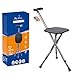 BigAlex Alloy Folding Cane with Seat Lightweight Adjustable Walking Cane with Seat Cane Seat with LED for WomanMan Comfortable Handle and 3 NonSlip Legs Walking Stick for SeniorsBlack - Image 1