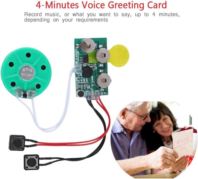 Fockety Greeting Card Chip 4 Minutes DIY Recordable Greeting Card Voice Sound Audio Chip Module for DIY HomeMade Greeting Cards/Gift Boxes/Invitations - Image 4