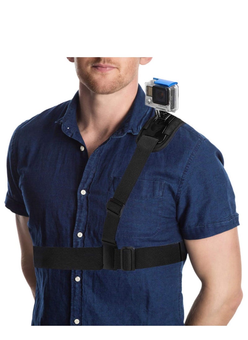 KASTWAVE - 2 Pack Camera Chest Mount Strap Harness for Action Camera Adjustable Cell Phone Chest Mount Strap with Sports Camera Installation Bracket kit - Image 1