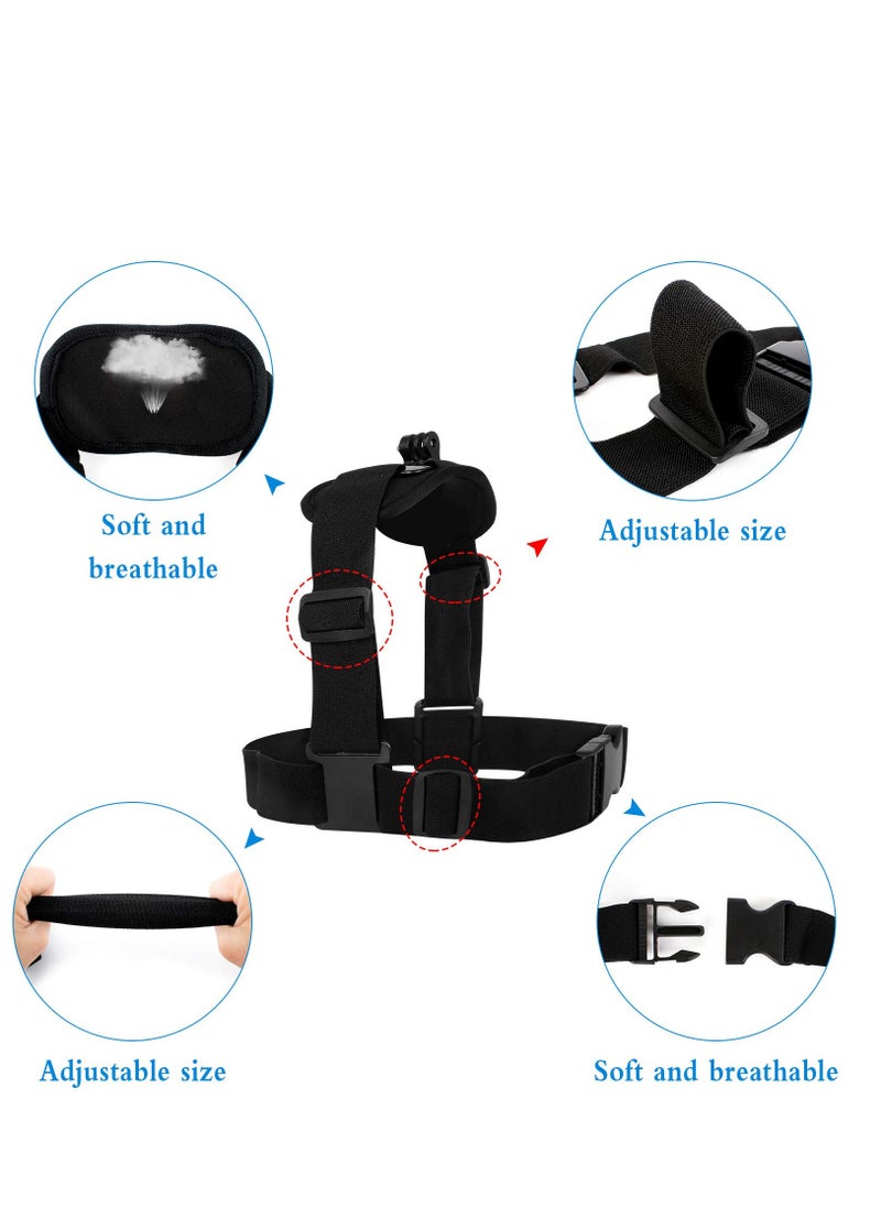 KASTWAVE - 2 Pack Camera Chest Mount Strap Harness for Action Camera Adjustable Cell Phone Chest Mount Strap with Sports Camera Installation Bracket kit - Image 1