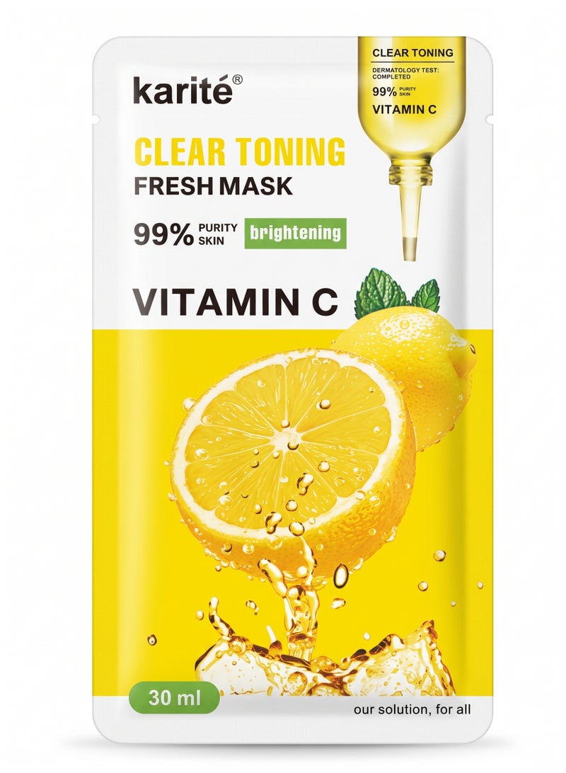 Karite Vitamin C Clear Toning Brightening Sheet Mask 30ml - Image 1