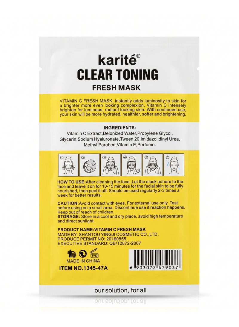 Karite Vitamin C Clear Toning Brightening Sheet Mask 30ml - Image 2