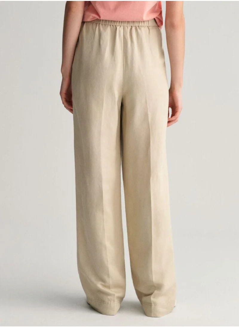 غانت Gant Relaxed Fit Linen Blend Pull-On Pants