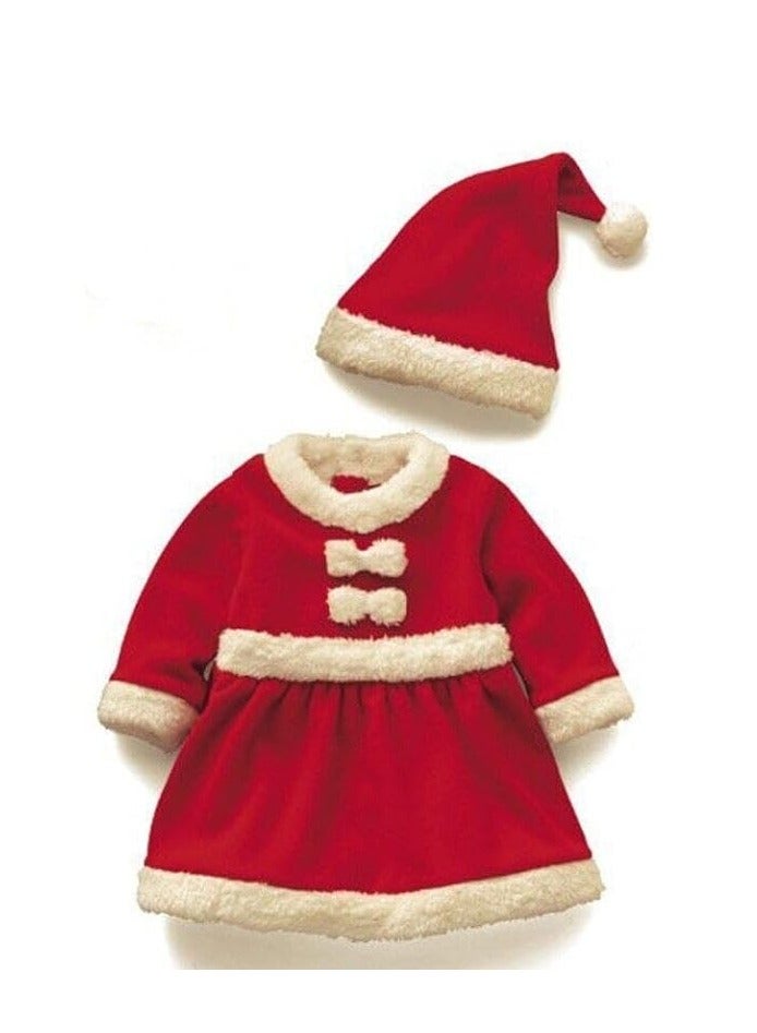 برين جيجلز قهقهات الدماغ زي عيد الميلاد سانتا كلوز للفتيات مع قبعة - صغير - Image 1