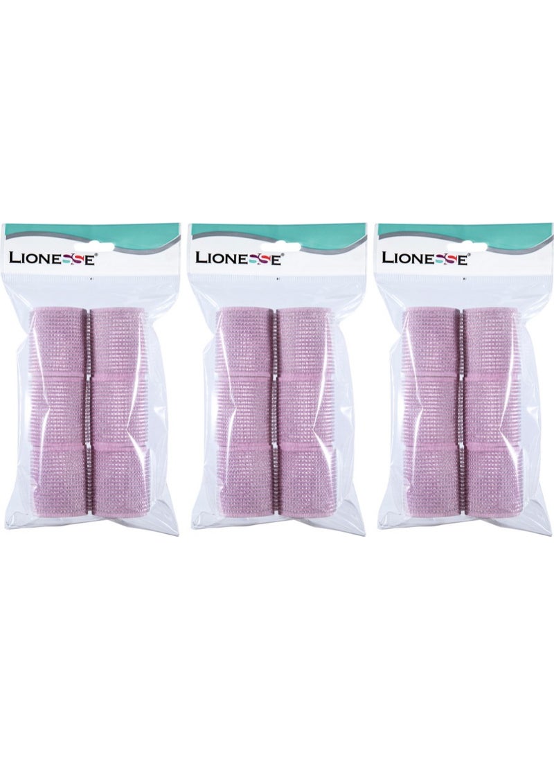Lionesse Curler 1113 Pink with Sponge 6-Pack 3 Pieces  - Image 1