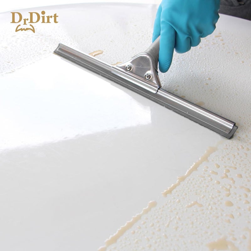 DrDirt 14inch Window Squeegee with Ergonomic Non-Slip Handle, Streak-Free Rubber Strip, Durable Stainless Steel Squeegee Head, Ideal for Home & Small Commercial Spaces - Image 5