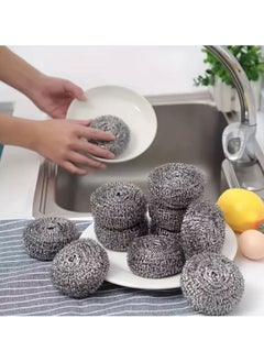 Just Quality 9pcsDishwashing Wire Ball Stainless Steel Scrubber Metal For Pot, Dish, Stove, Sink, Bathroom, Cleaning Supplies  - Image 1