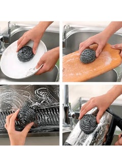 Just Quality 9pcsDishwashing Wire Ball Stainless Steel Scrubber Metal For Pot, Dish, Stove, Sink, Bathroom, Cleaning Supplies  - Image 2