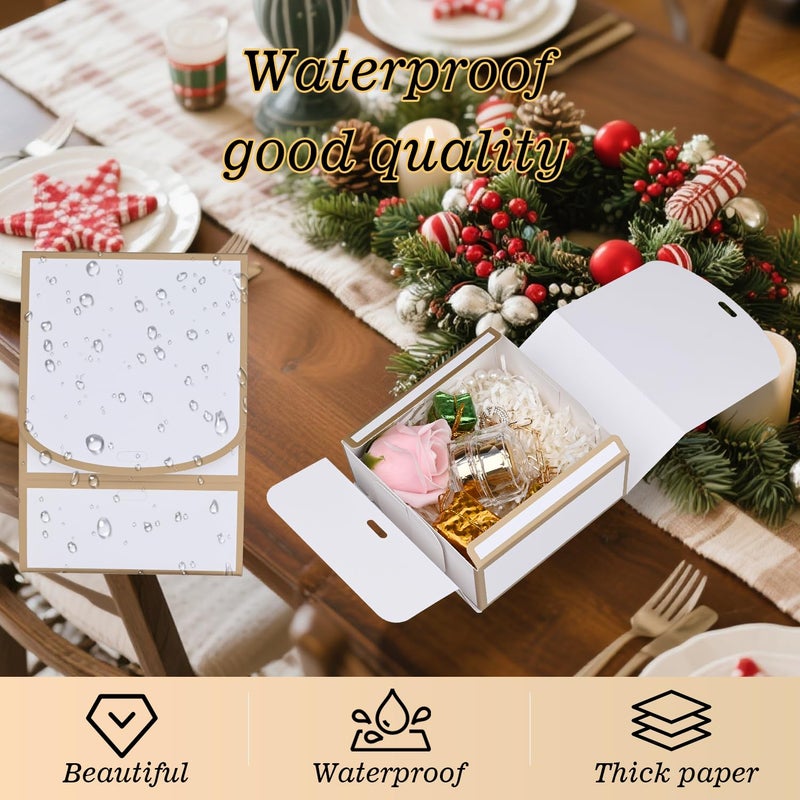 WLUSEAXI 12Pack Small Gift Boxes with Lids, 4.5''x4.5''x2'' Small Boxes for Gifts with Ribbons, White Gift Boxes for Present, Birthday, Valentine's Day, Mother's Day, Holiday - Image 4