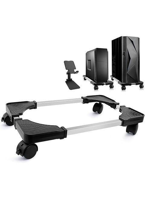 Computer Tower Stand Pc Stand Adjustable Mobile Cpu Stand With Rolling Wheels Pc Tower Stand For Floor Carpet Gaming Pc Case Pc Riser For Gamers And Students