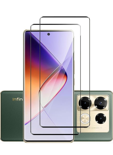 [عبوتان] واقي شاشة لهاتف Infinix Note 40 Pro/Infinix Note 40 Pro+ 5G مصنوع من زجاج عالي النفاذية ومقاوم للخدش