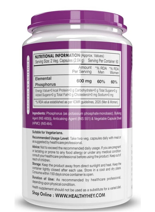 HealthyHey Nutrition - Phosphorus Support Bone Health 120 Veg. Capsules - Image 1