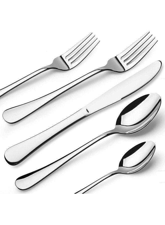 NICE KITCHEN Silverware Set Reusable Stainless Steel Flatware Cutlery Sets Heavy Forks And Spoons Silverware Serving Set Utensils For 8 45Piece - Image 2