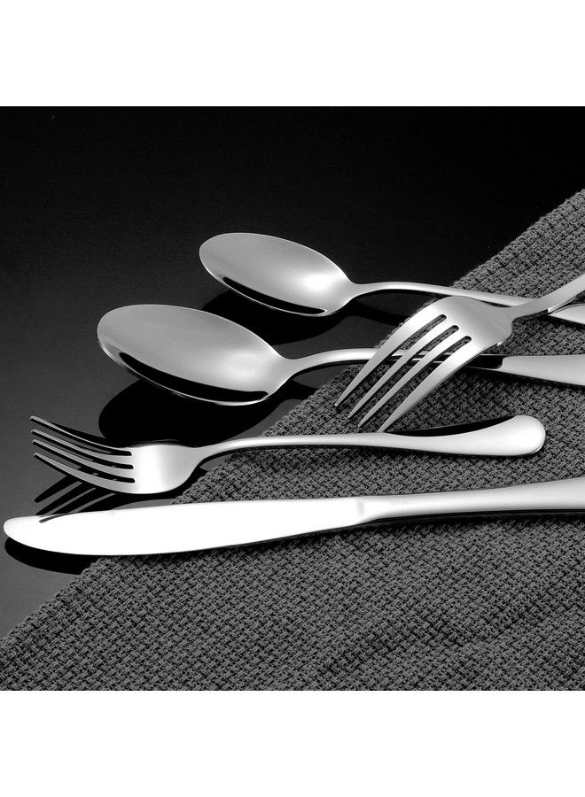 NICE KITCHEN Silverware Set Reusable Stainless Steel Flatware Cutlery Sets Heavy Forks And Spoons Silverware Serving Set Utensils For 8 45Piece - Image 5
