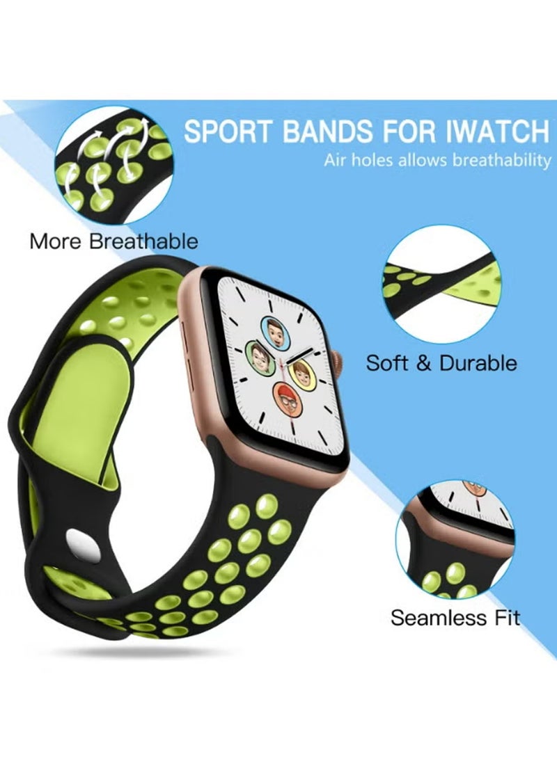 X-level 4 Pack for Apple Watch Band 49mm/45mm/44mm/42mm Silicone Sport Wristband Compatible with iWatch Series 8/Ultra/7/SE/6/5/4/3/2/8, Blue White/White Black/BlackRed/Black - Image 2