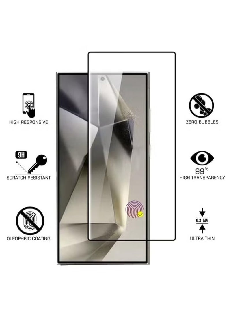 Lito - Lito Tempered Glass Screen Protector Full Glue Edge to Edge 9H Hardness Anti Fingerprint Scratch Resistance Glass (Fingerprint work) For Samsung Galaxy S25 Ultra - Image 1