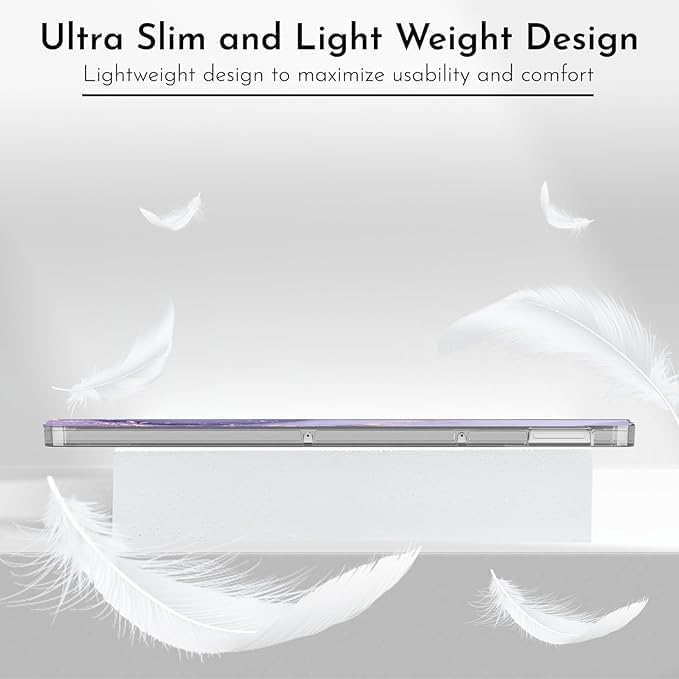 ProElite Case Cover for OnePlus Pad Lite 11 inch Case, Smart Flip Case Cover for OnePlus Pad Lite 11 inch Case Translucent Back with Stylus Pen [Auto Sleep Wake Feature], Marble Purple - Image 3