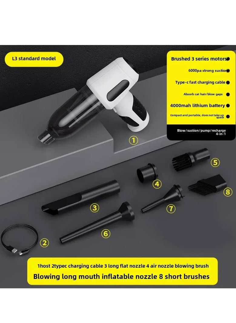 Handheld Vacuum Cleaner,6KPa Powerful Car Vacuum Cleaner,and Blower 3-in-1 Mini Vacuum Cleaner 2000 mAh Rechargeable Portable Vacuum Cleaner For Car Home Kitchen - Image 2